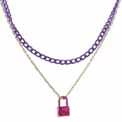 ALDO Locklove Lock Chain Necklace Set